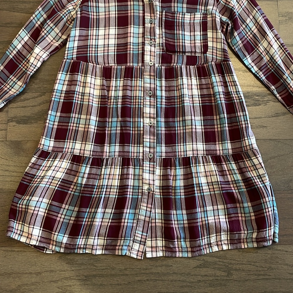 LOFT Petite Plaid Shirtdress - Size XSP - Picture 4 of 7